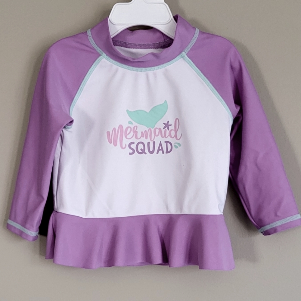 "Mermaid Squad" rashguard swim top